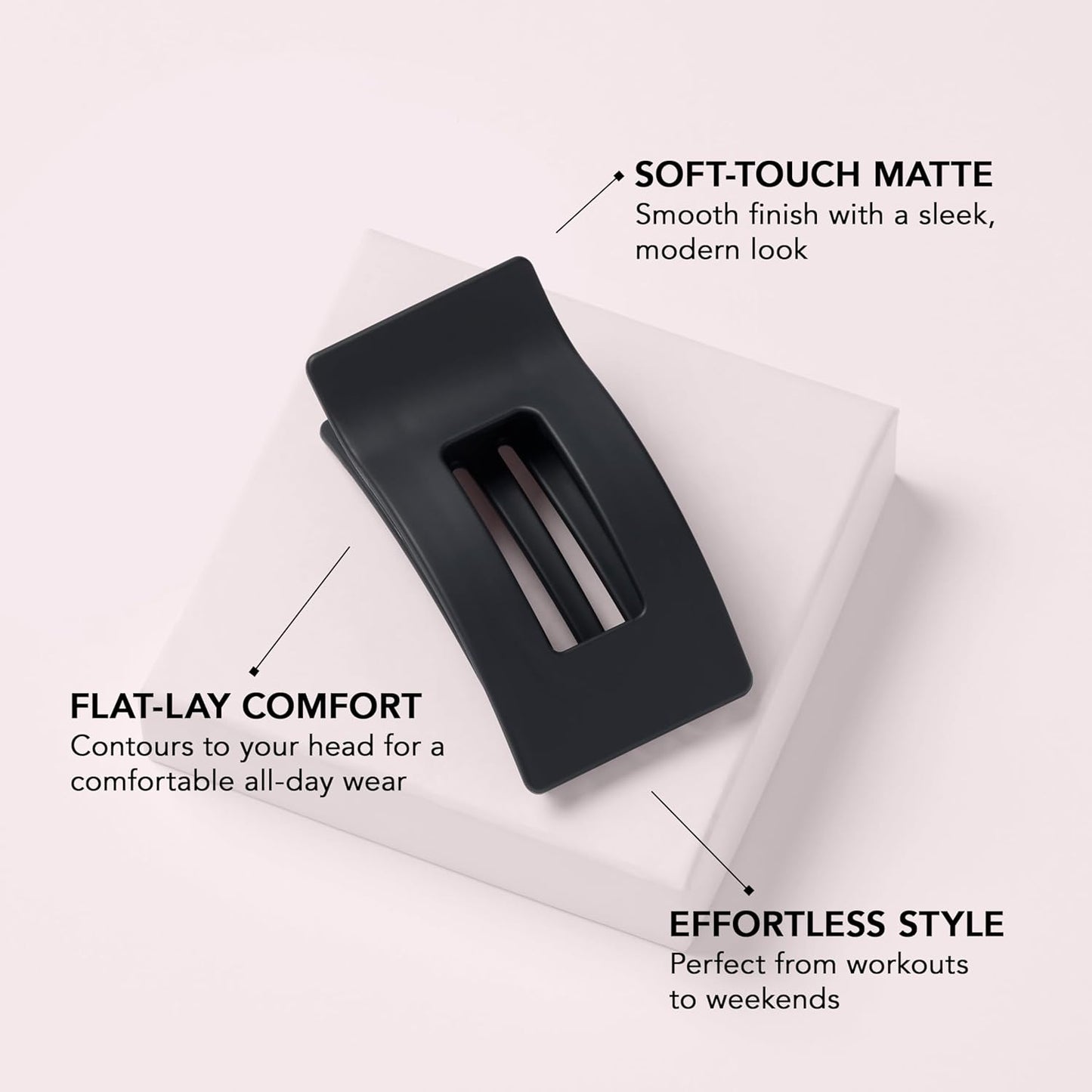 Flexi Soft Flat Lay Claw Clip - Flexible Hair Clip for All-Day Hold | Comfortable for Travel & Lounging