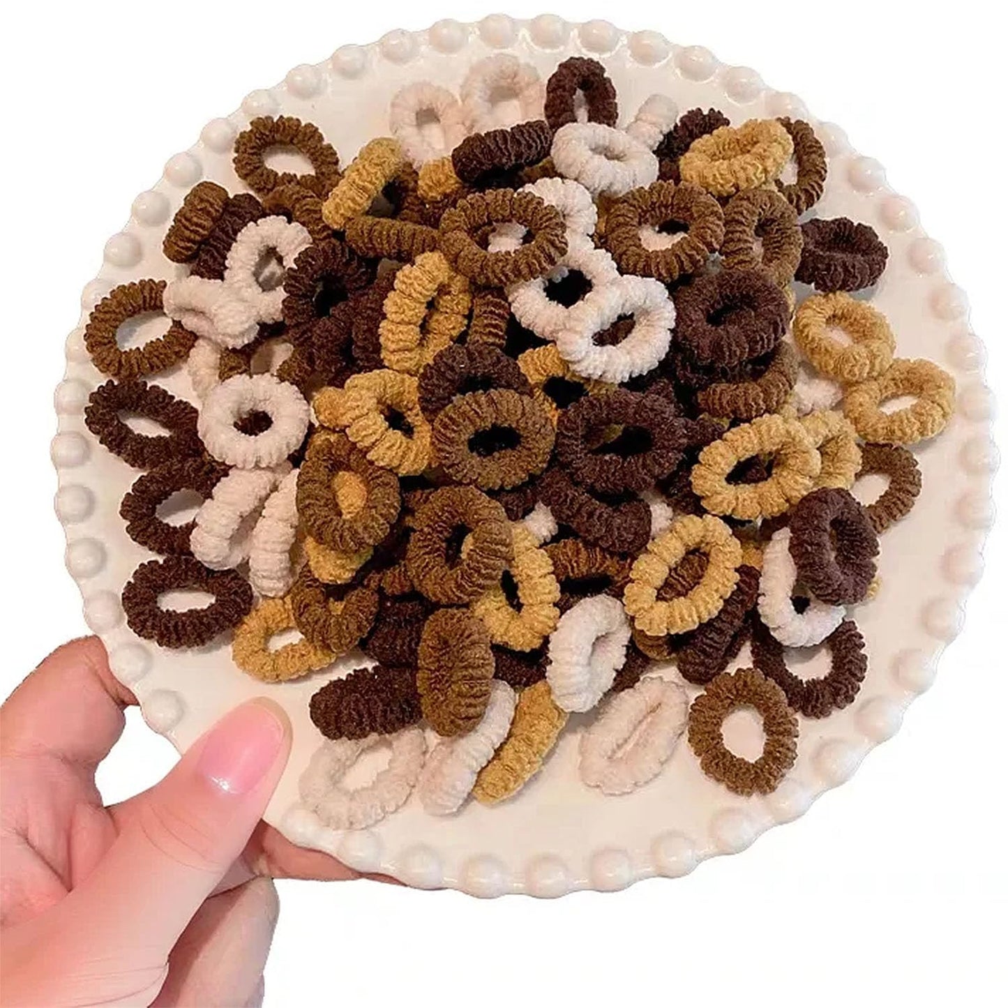 Multicolor Cotton Hair Ties - 500 PCS Soft No-Crease Baby Elastics | Gentle Hold for Kids & Toddlers