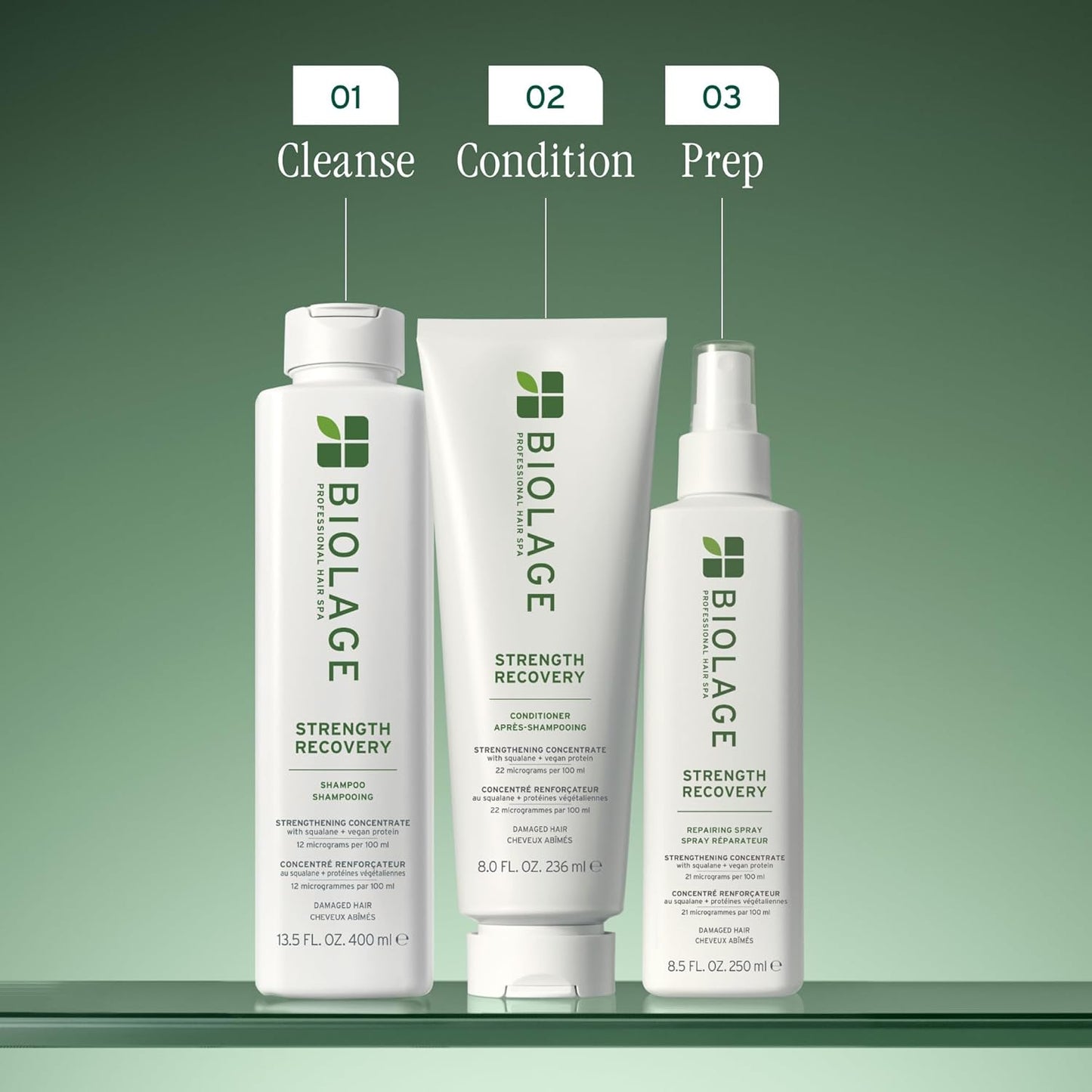 Biolage Strength Recovery Shampoo - Strengthens & Detangles Damaged Hair | Olive Squalane & Vegan Proteins