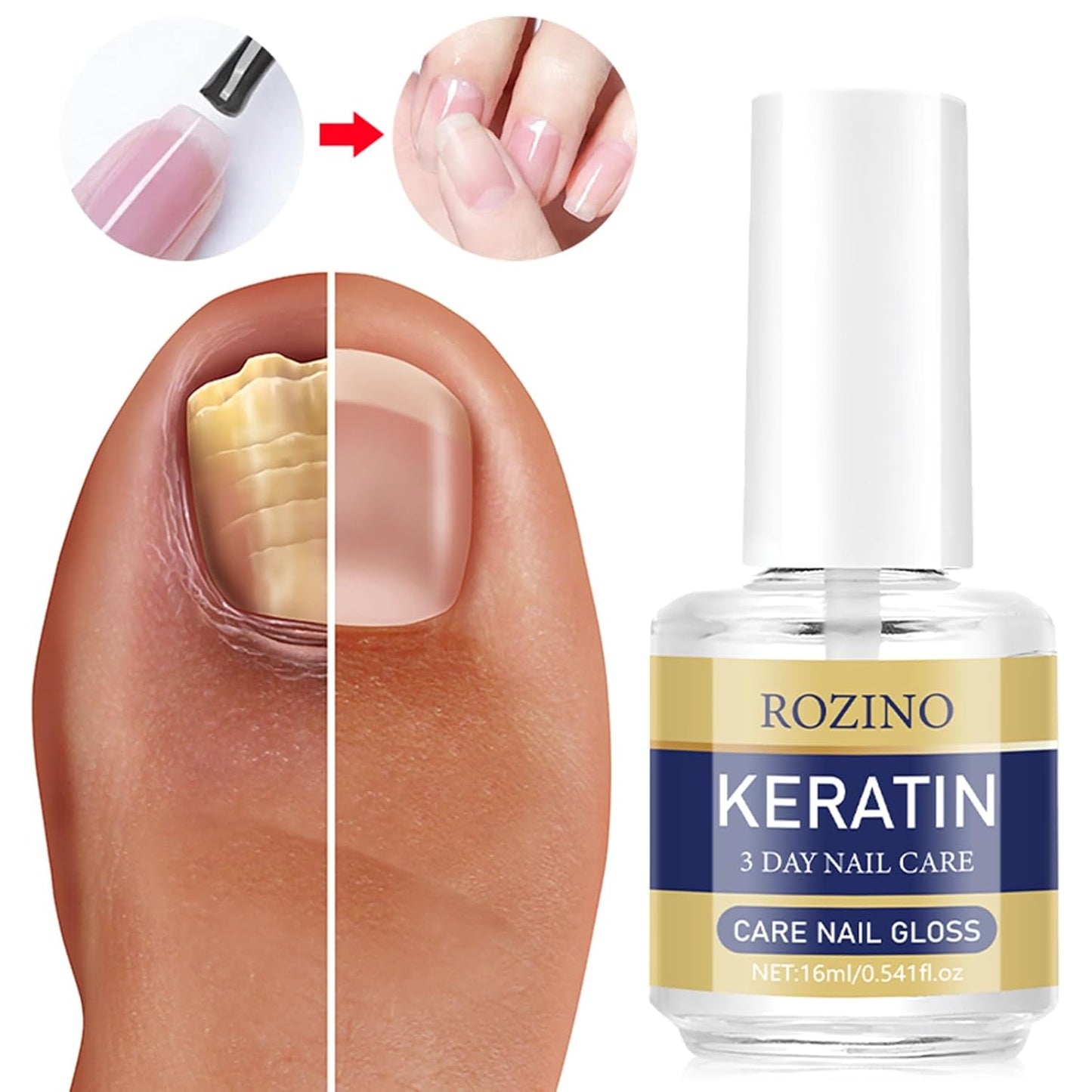 Keratin Nail Care Oil - Strengthening Plant-Based Formula for Dry, Weak Nails | 3 Pcs (16ml Each)
