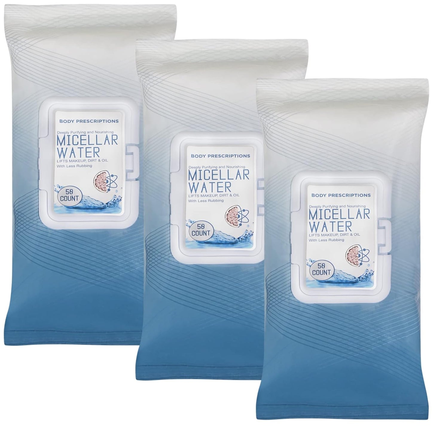 Makeup Cleansing Wipes - Gentle & Effective Face Wipes with Retinol | 50 Count Pack of 3