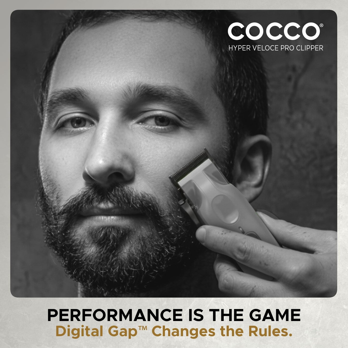 Cocco Veloce Pro Clipper, Digital Gap Ambassador Graphene Taper Blade Professional Hair Clippers, High-Torque BLDC Motor, All-Metal, Cordless, Charging Base Included, Gold