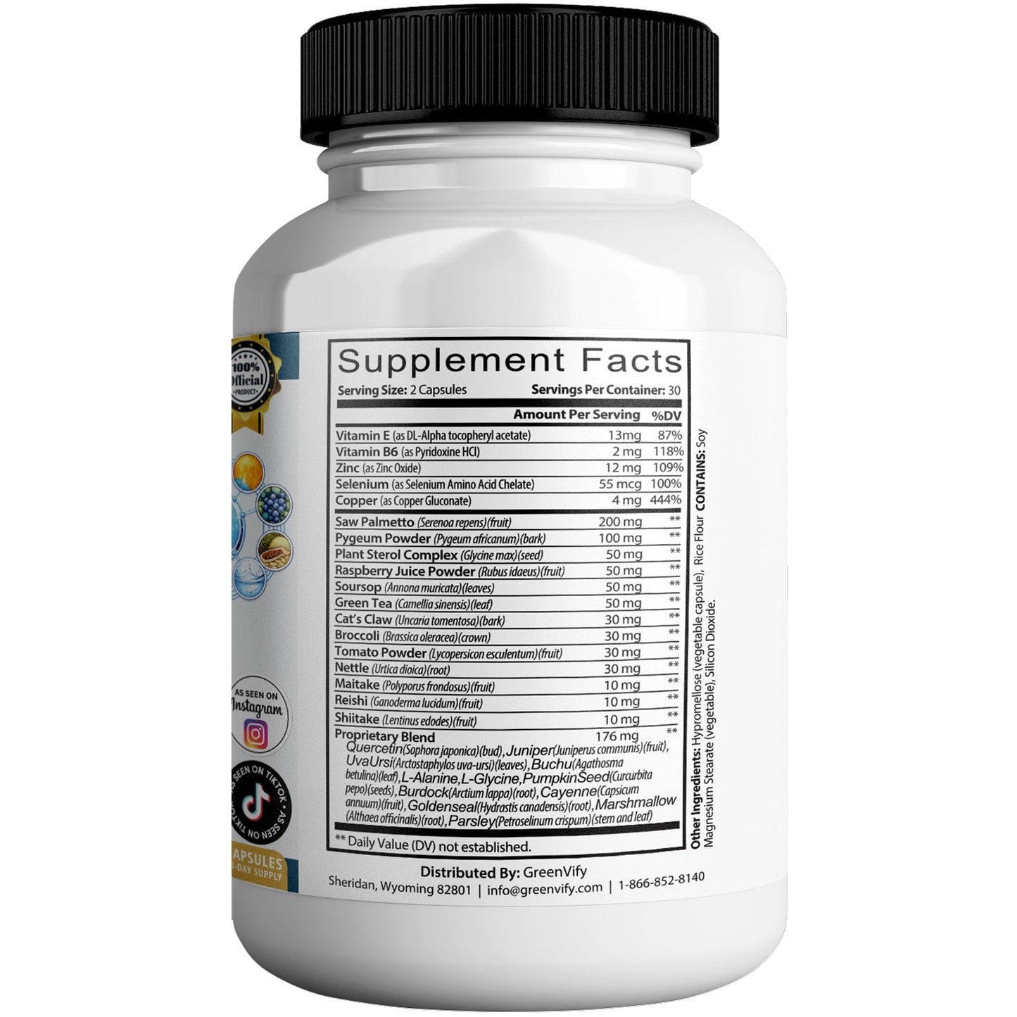 Prostate Cleaned Max, Natural Herbal Prostate Support Supplement, 60 Veggie Capsules, with Saw Palmetto, Vitamin E, B6, Pygeum, Extra Strength Formula