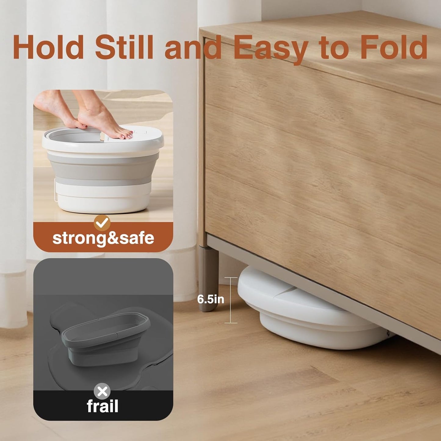 Pedicure Foot Spa - Collapsible Soaking Tub with Bubble & Heat | Remote Control Foot Bath for Relaxation