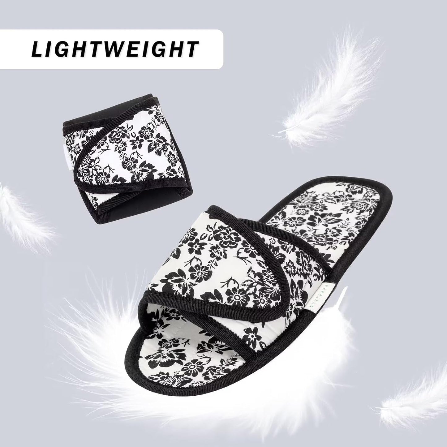 Women’s Travel Slippers - Lightweight Adjustable Foldable Design | Easy Carry with Storage Bag