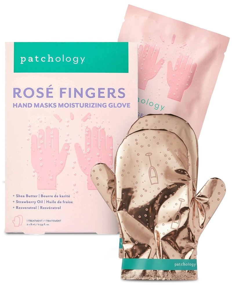 Patchology Hand Mask - Strawberry-Scented Moisturizing Gloves with Shea Butter for Dry Hands | 1 Pair