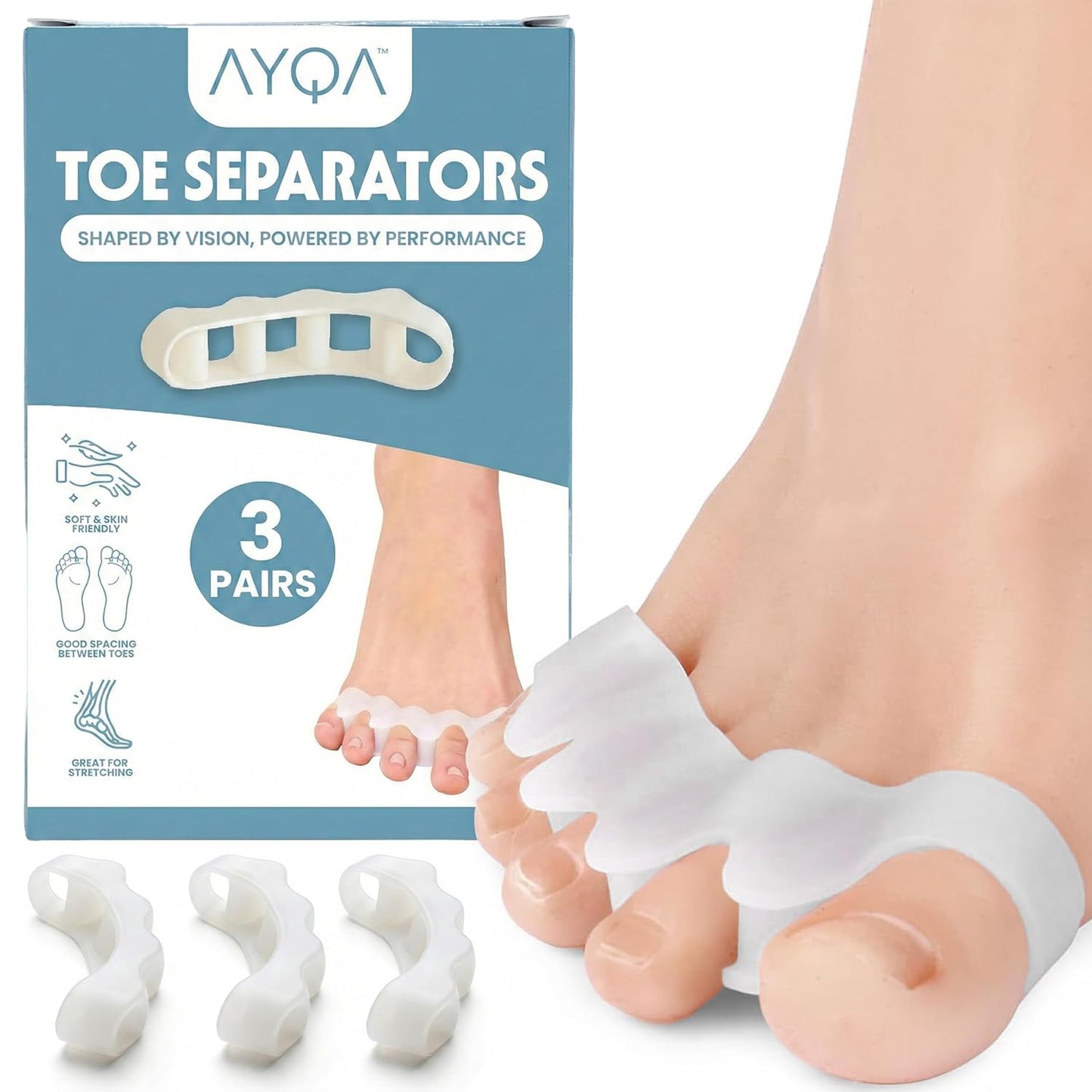 Silicone Toe Separators - 6 Pcs Soft Gel Spacers for Overlapping Toes | Comfort Relief & Alignment Support