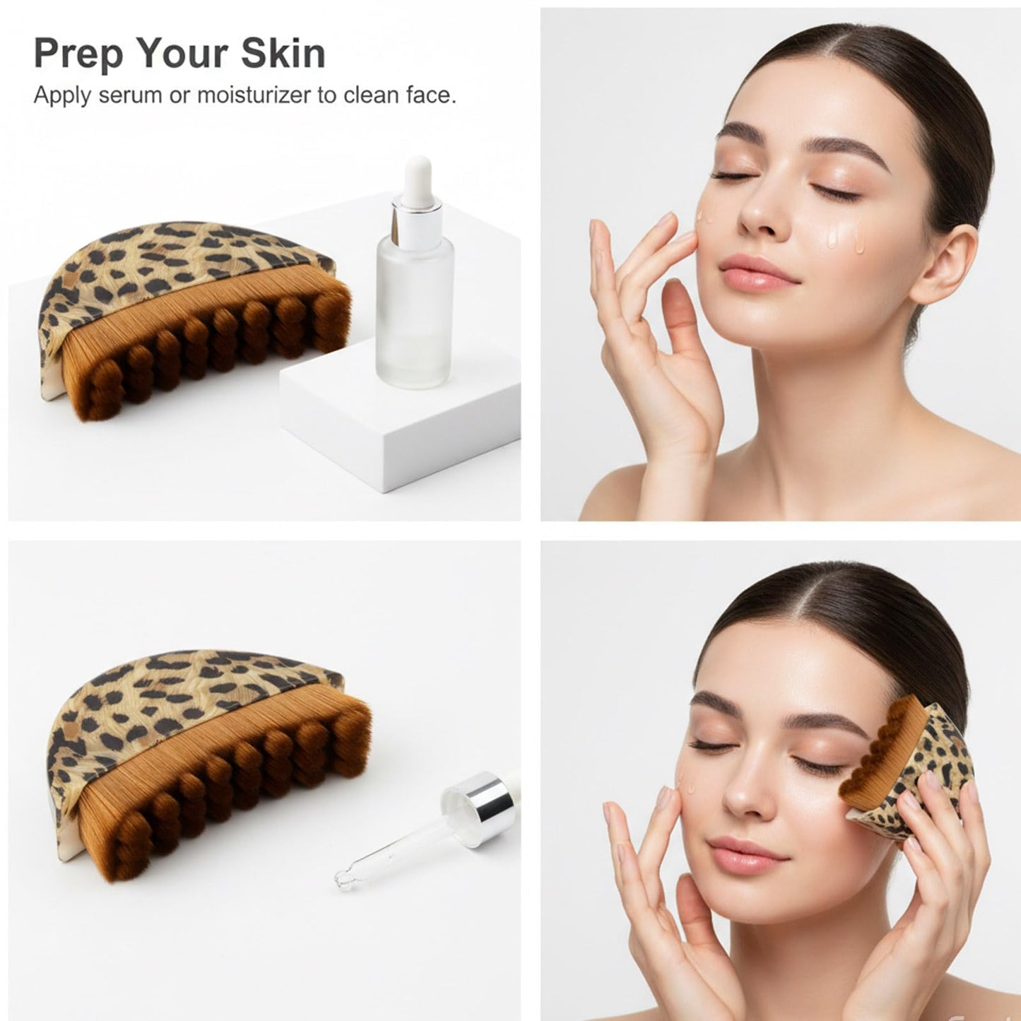 2PCS Lymphatic Contour Face Brush, Lymphatic Drainage Brush for Sculpting & Lifting, Gentle Facial Sculpting for Jawline & Cheeks, Ergonomic Lymphatic Face Brush for Chin & Neck, Ultra-Soft Bristles