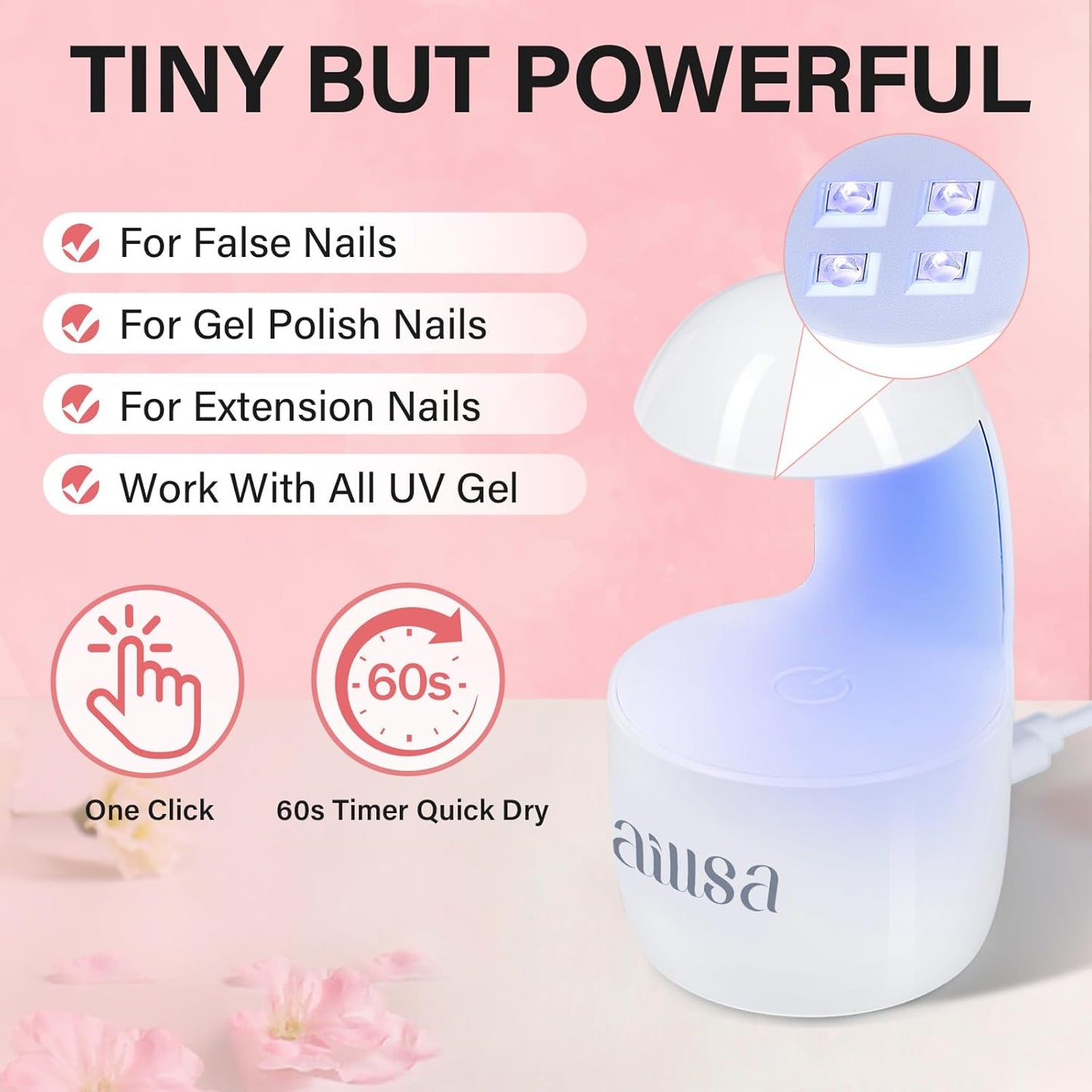 Almond Nail Kit - 240pcs Short Gel Nail Tips with UV Lamp & 2-in-1 Glue | DIY Home Salon Essentials