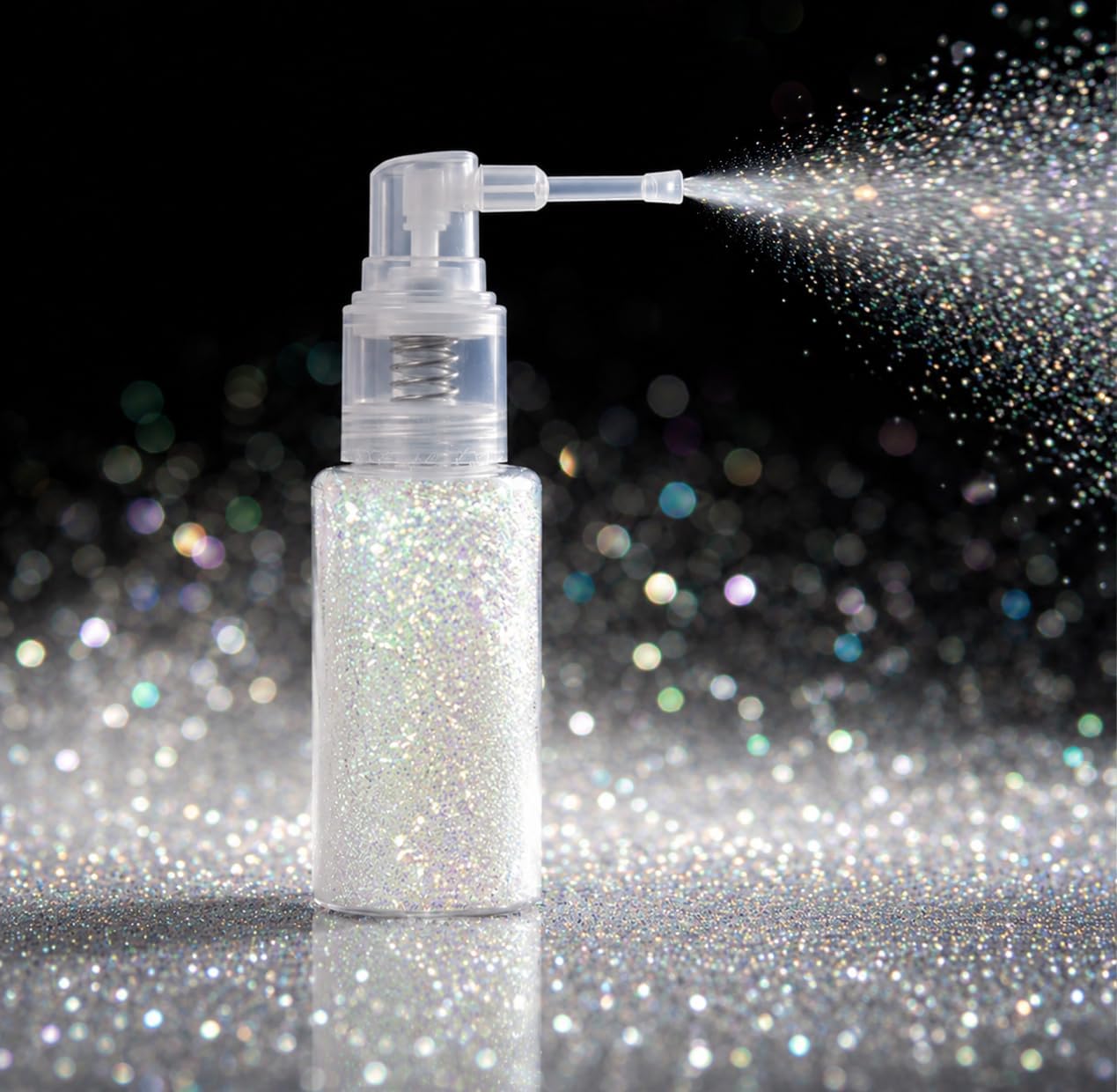 White Hair and Body Glitter Spray - Shiny Sparkle Glitter for Clothes & Hair | 25g/0.88oz
