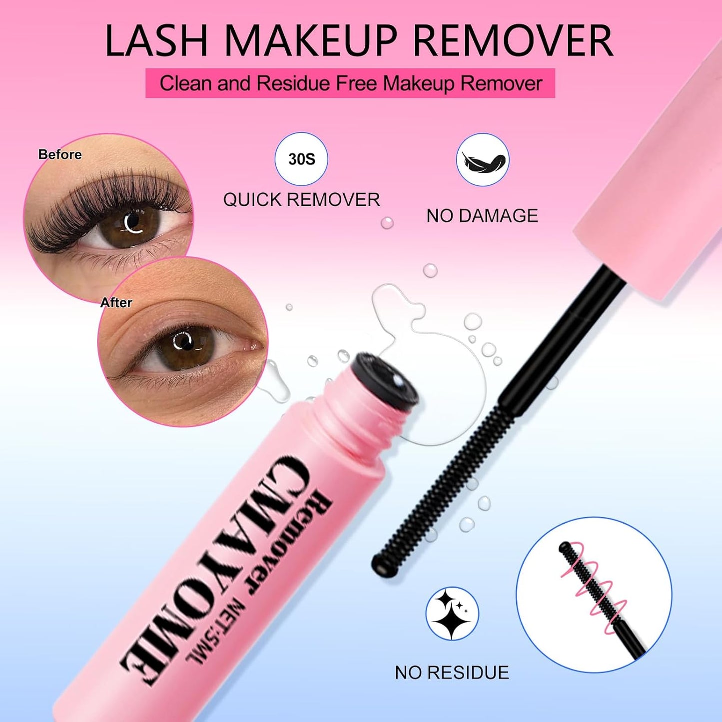 Lash Extension Kit - 50D 60D 80D 100D Individual Lash Clusters with Bond, Seal & Tweezers | 800 Pcs Set