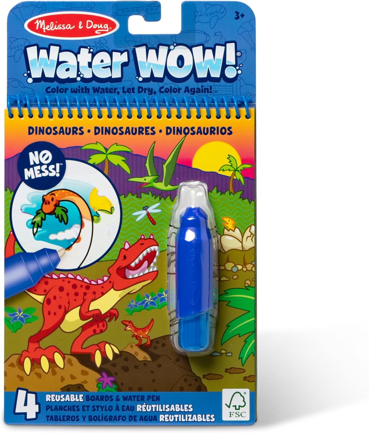 Melissa & Doug Water Wow! Mess-Free Coloring Book - Reusable Water-Reveal Activity Pad for Toddlers & Kids Ages 3+ | Animal Theme
