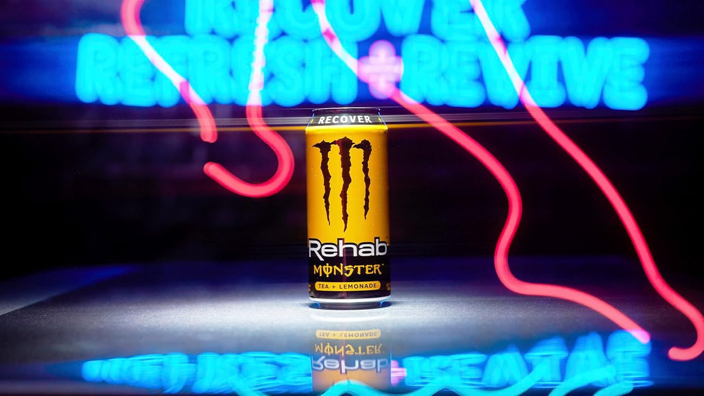 Monster Rehab Iced Tea - Lemonade Energy Drink, 15.5 Ounce | Refreshing Energy Boost