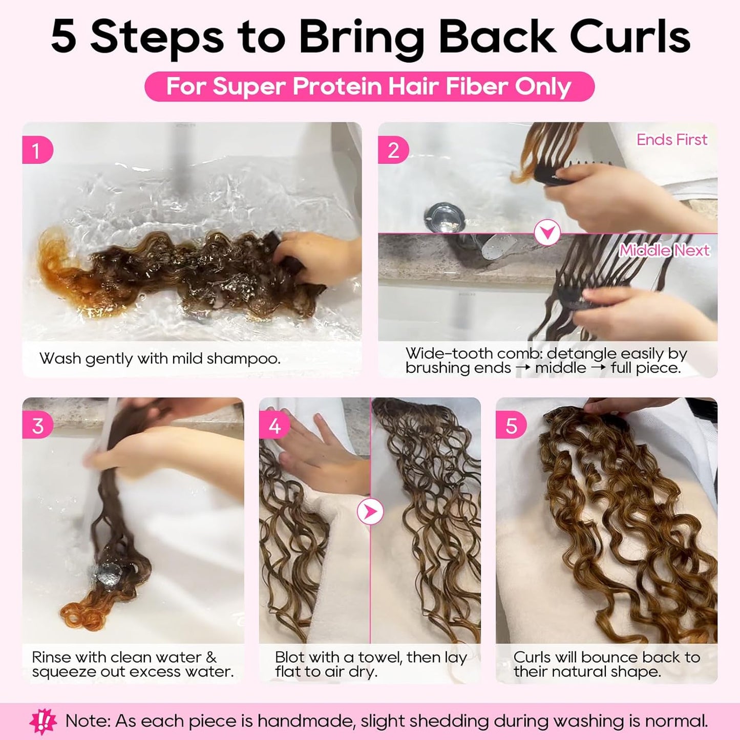 Curly Hair Extensions - 4PCS 18" Clip-In GoGo Curly Hairpieces | Silky Soft Natural Look - Black Brown