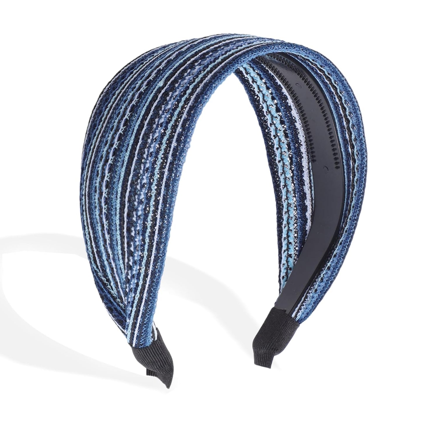 Wide Headbands for Women - Non-Slip Extra Wide Bohemian Thick Design | Black Color