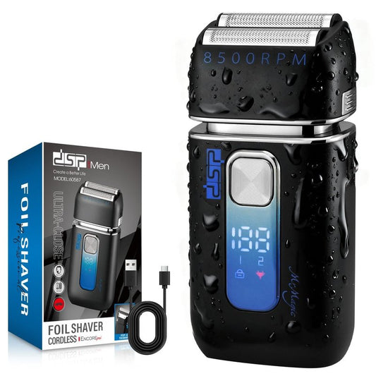 DSP Foil Shavers for Men, Electric Razors, Face Shaver with Pop Up Trimmer, Two-Speed Adjustable, Travel Lock, IPX6, Gift for Man