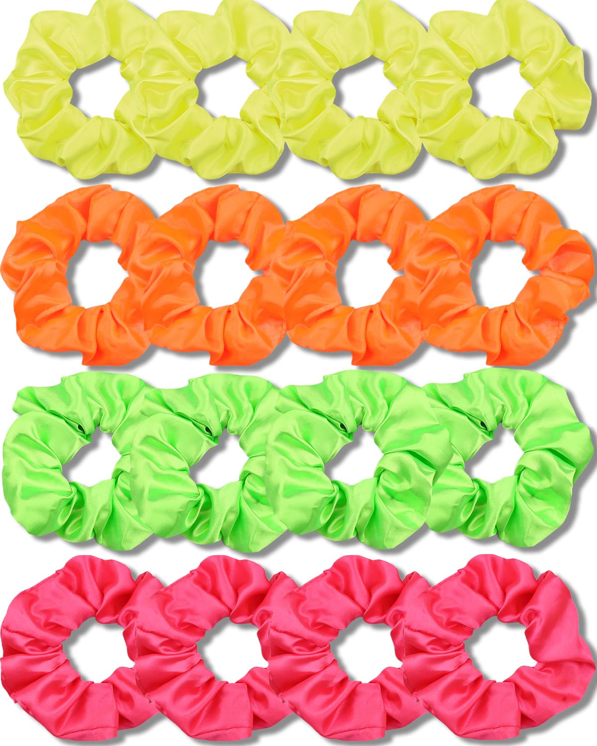 Satin Scrunchies for Girls - Soft Silk Hair Ties | 16 Pack Multi-Pink for Thin & Thick Hair Styling