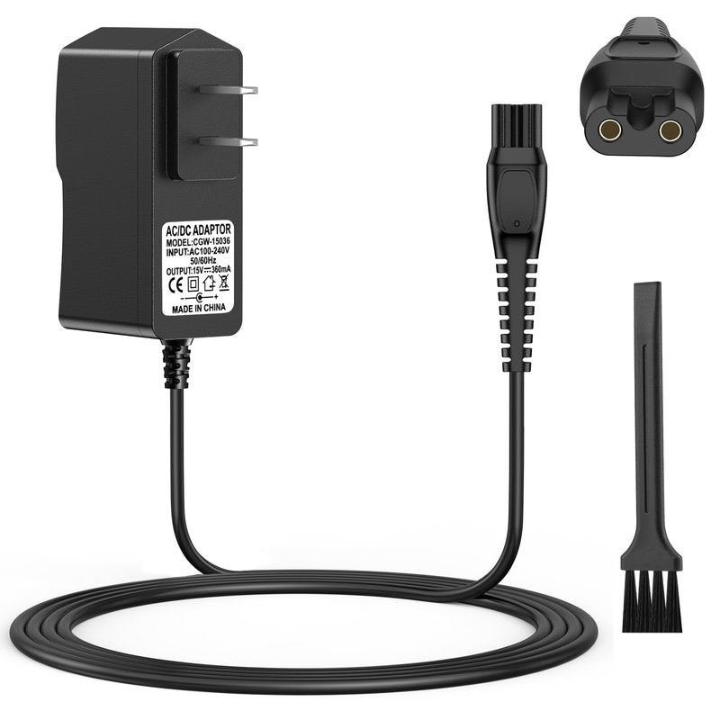 Meliya 15V Shaver Charger Comaptible with Philips Norelco HQ8505 3000 5000 6000 7000 9000 Series Multigroom MG5750 MG7750 MG7770 MG7790 QP6531 QP6510 QP6520 Trimmer Power Cord