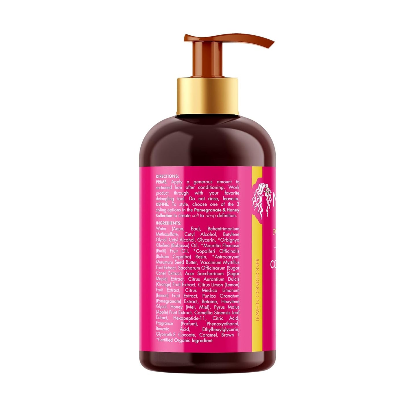 Mielle Organics Pomegranate & Honey Leave-In Conditioner - Moisturizing Curly Hair Treatment | 12 Fl Oz
