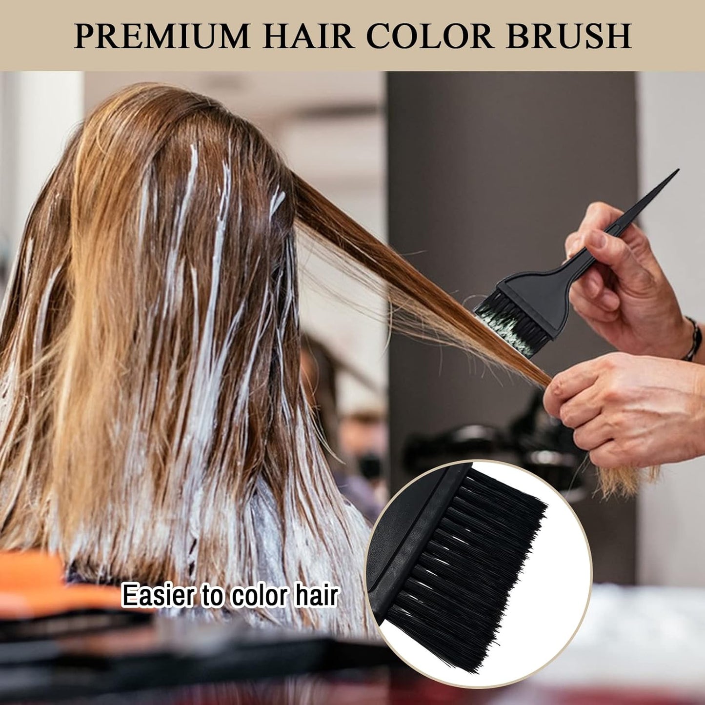 Hair Dye Color Brush and Bowl Set - Tint Comb Applicator for Easy Hair Coloring | 2 Brushes + Mixing Bowl