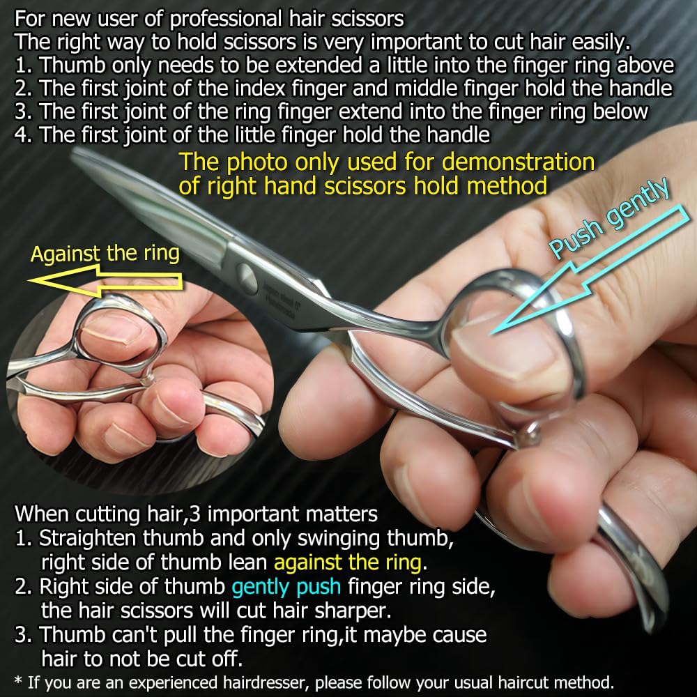Professional Hair Cutting Scissors - 5.5" Barber Shears with 440C Convex Blades | Silvery Finish for Home or Salon Use