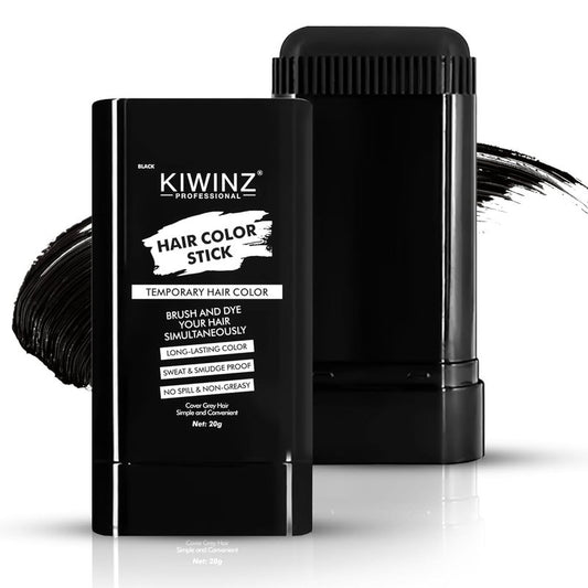 Hair Color Stick - Waterproof & Sweatproof Touch-Up Dye for Gray Hair | Black Color Correction Stick with Comb