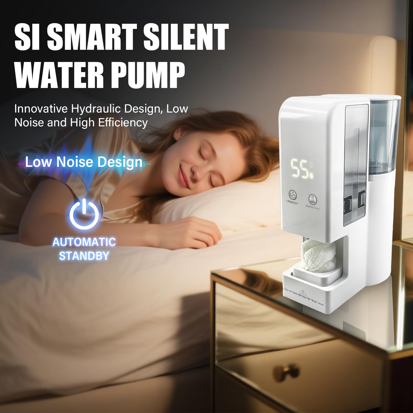 Hot Towel Warmer for Face, 5s Fast Heating Hot Towel Dispenser, Automatic Disposable Towel Warmer, 55°C Constant Temperature, Portable Face Towel Steamer (1PC Face Towel Machine+40PCS Towels)