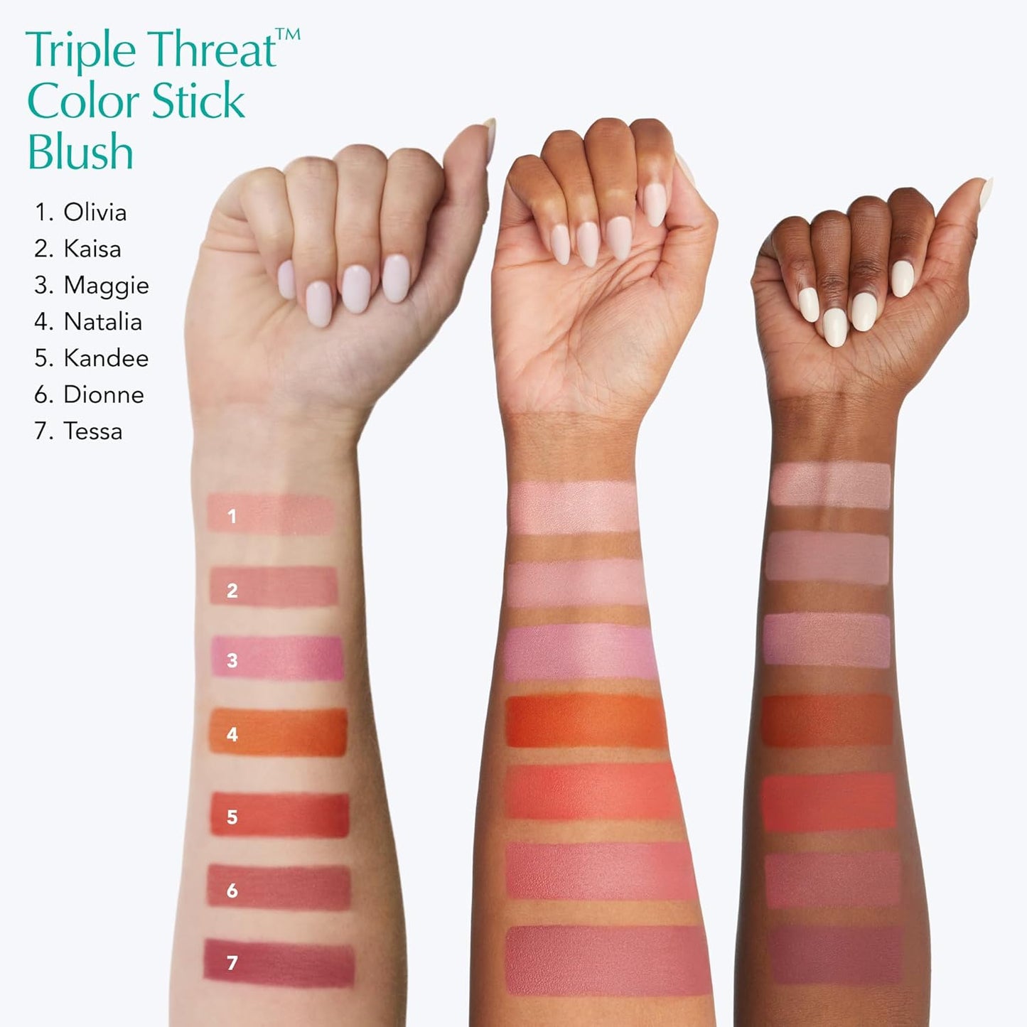 Triple Threat Color Stick - Cream Blush with Vitamin E & Evening Primrose Oil | Waterproof Brick Red Shimmer