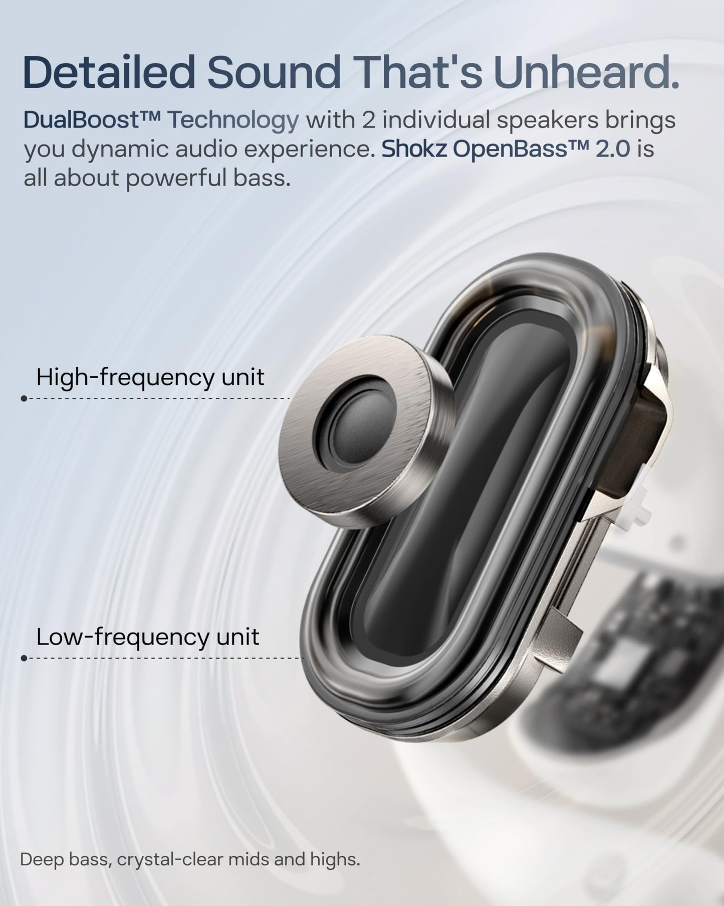 SHOKZ NEW OpenFit 2+ Open-Ear Headphones, Dolby Audio Enabled, Comfortable Earbuds with Soft Ear Hooks, 48H Playtime, IP55 Water-Resistant, USB-C Fast Charging, Wireless Charging, Carrying Bag, Black