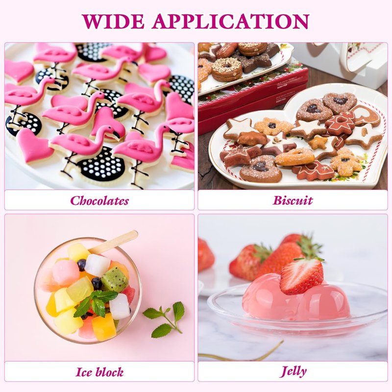 Amosfun Flamingo Cake Mold Set 2 Pcs Silicone Baking Molds for Diy Cakes Desserts Candy and Ice Shapes Non-Stick Flexible 8.5 Inch