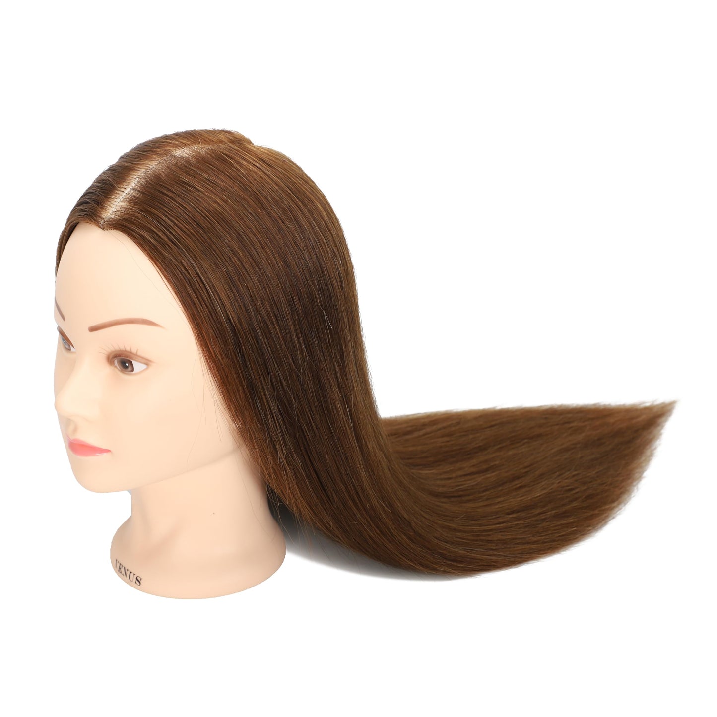 Headdoll 100% Human Hair Mannequin Head Hair Styling Training Head Cosmetology Manikin Head Doll Head for Hairdresser with Free Stand