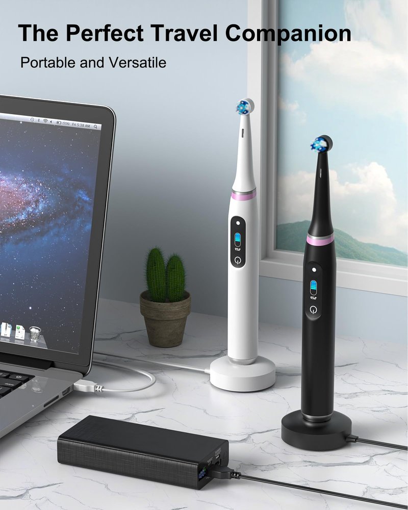 WUKUR for Oral B iO Charger Base, Compatible with Oral B iO Electric Toothbrush Series 7 8 9 10, Magnetic Travel Charging Base Model 3768, Power Cord (Black)