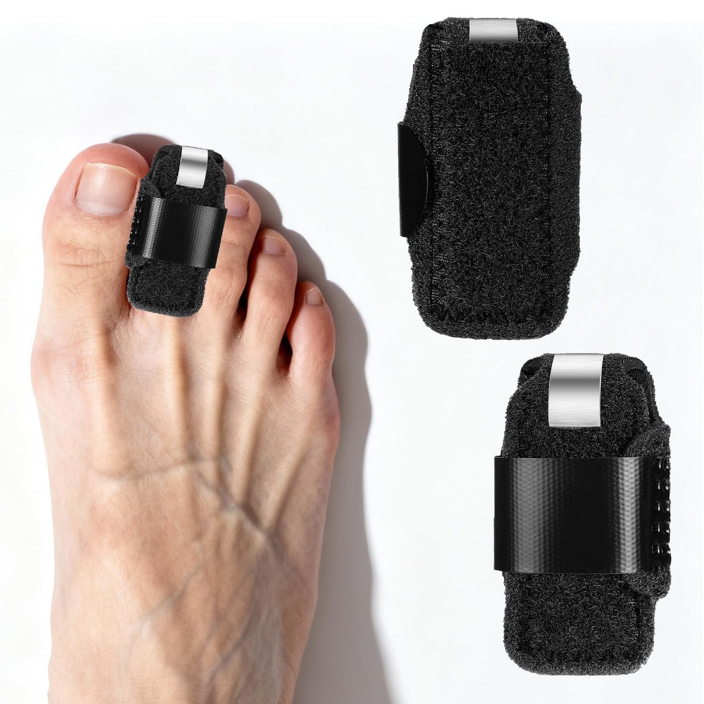 Toe Splints for Straightening Toes Straightener Adjustable Toe Corrector Brace for Men Women Toe Injuries Fractures Sprains 2Pcs