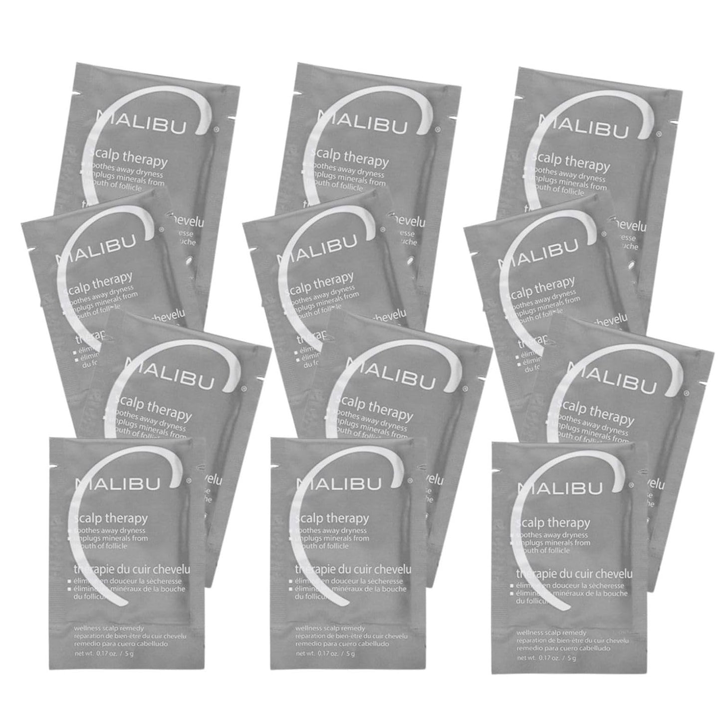 Malibu C Scalp Therapy - Dry Scalp Treatment with Vitamin C & Zinc Gluconate | 12 Packets for Soothe & Moisturize