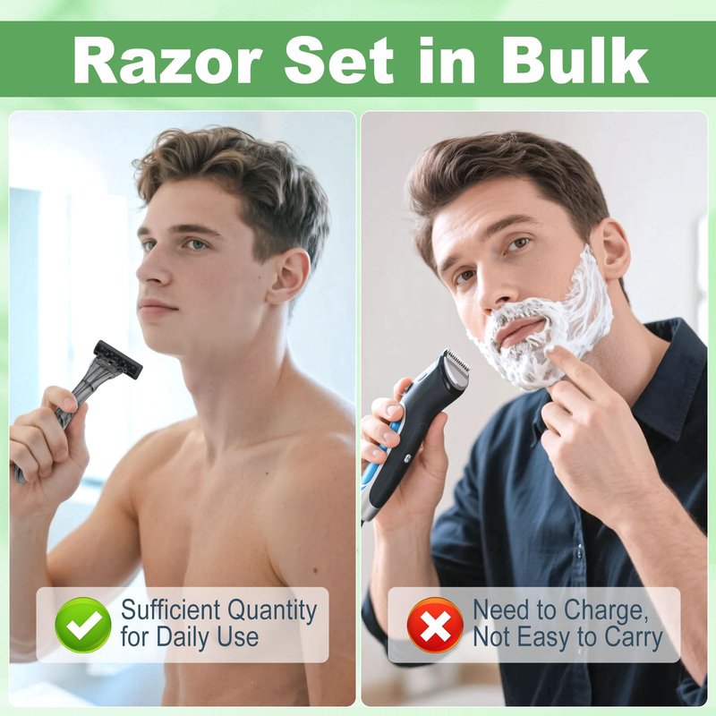 Lilingsty Disposable Razors Bulk, Gray Razors Individually Wrapped Bulk, With Shaving Cream For Hotels, Shelters, Homeless, Nursing Homes, Charities, Churches (100-PACK)