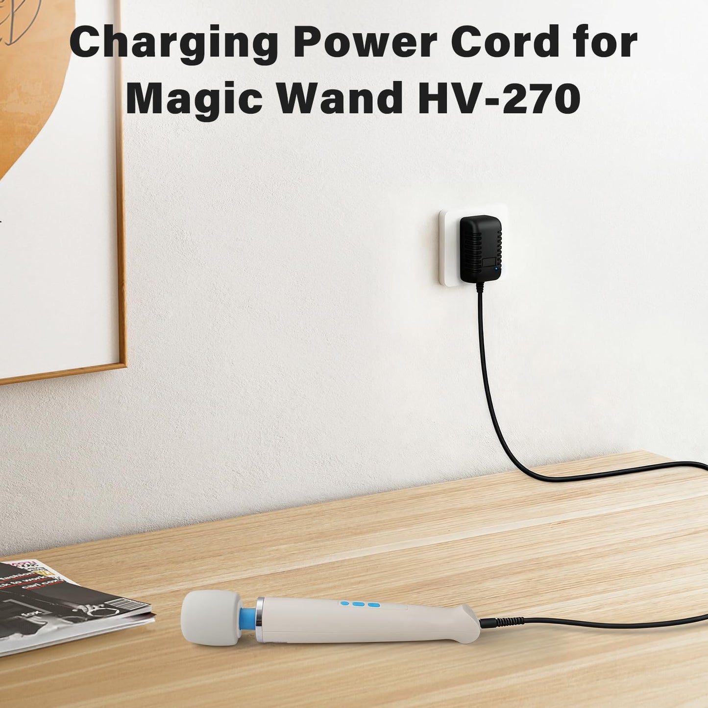 Cisain Replacement Charger Cord Compatible with Magic Wand HV-270, Power Cord Charging Cable for Magic Wand HV-270 Massager