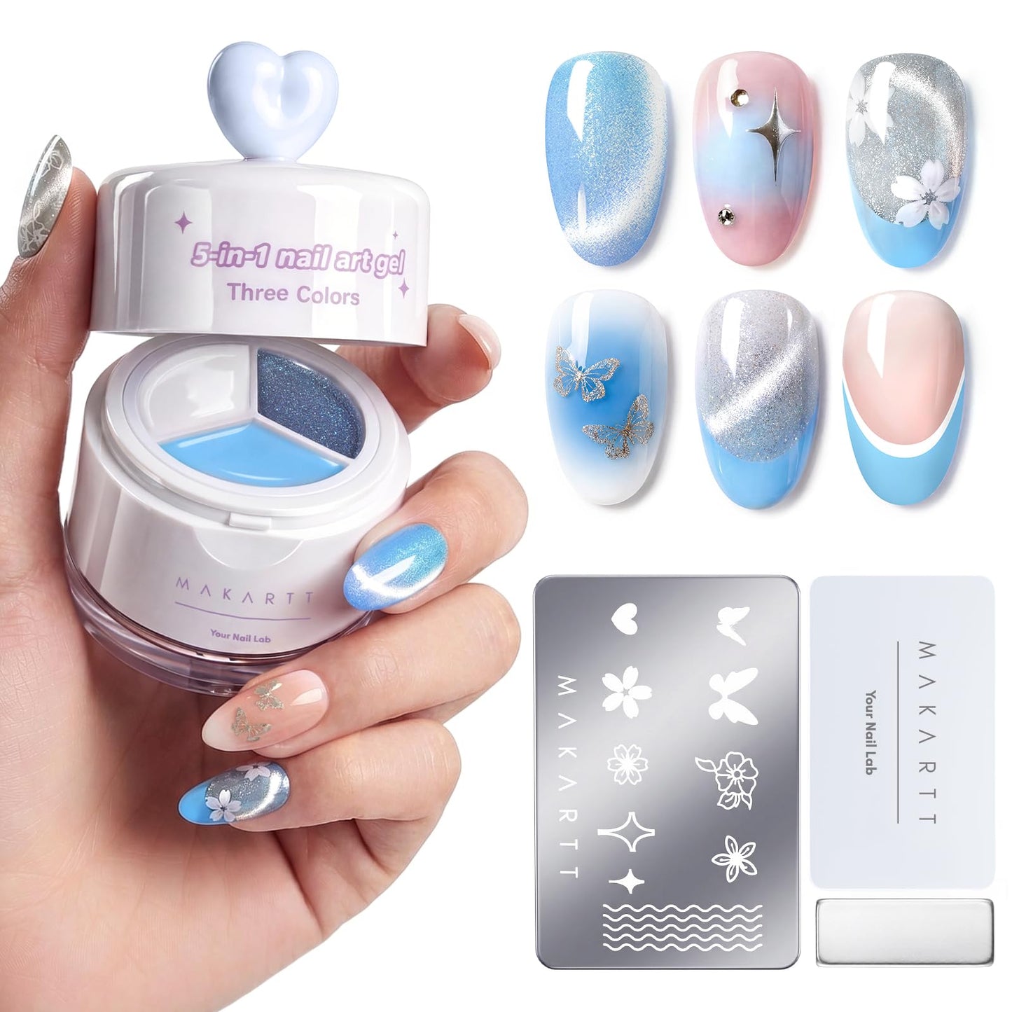 Makartt ColorPot 5-in-1 Nail Art Gel 3 Colors for DIY Nail at Home Salon