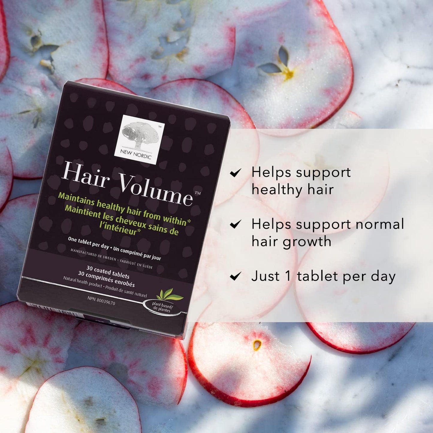 Hair Volume Tablets - Biotin Hair Supplement for Fuller-Looking Hair | Daily Wellness Formula | 30 Count