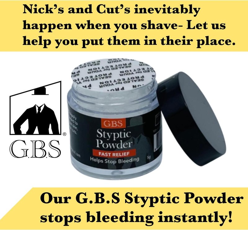 GENTS Styptic Powder Jar for Nicks and Cuts Stops Bleeding Instantly Relief Face Neck Soothes Skin and Pore After Shave, Pack of 18 Double Edge Safety Razor Blades DE Blade Refills with Razor Sleeve