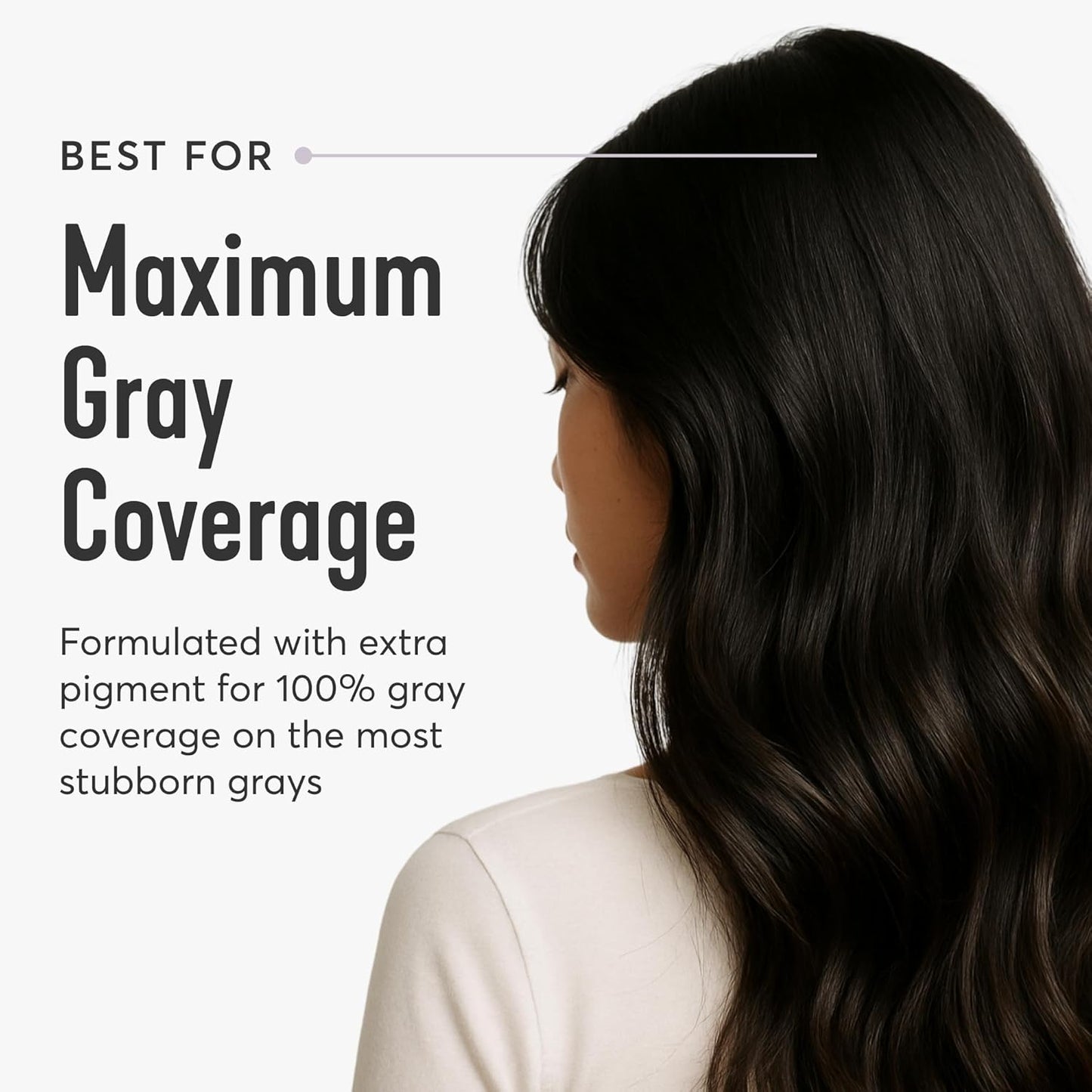 Radiant Hair Color Kit - 100% Gray Coverage for Resistant Grays, PPD-Free & Ammonia-Free | 2.5NNN Soft Black (Parma Black)