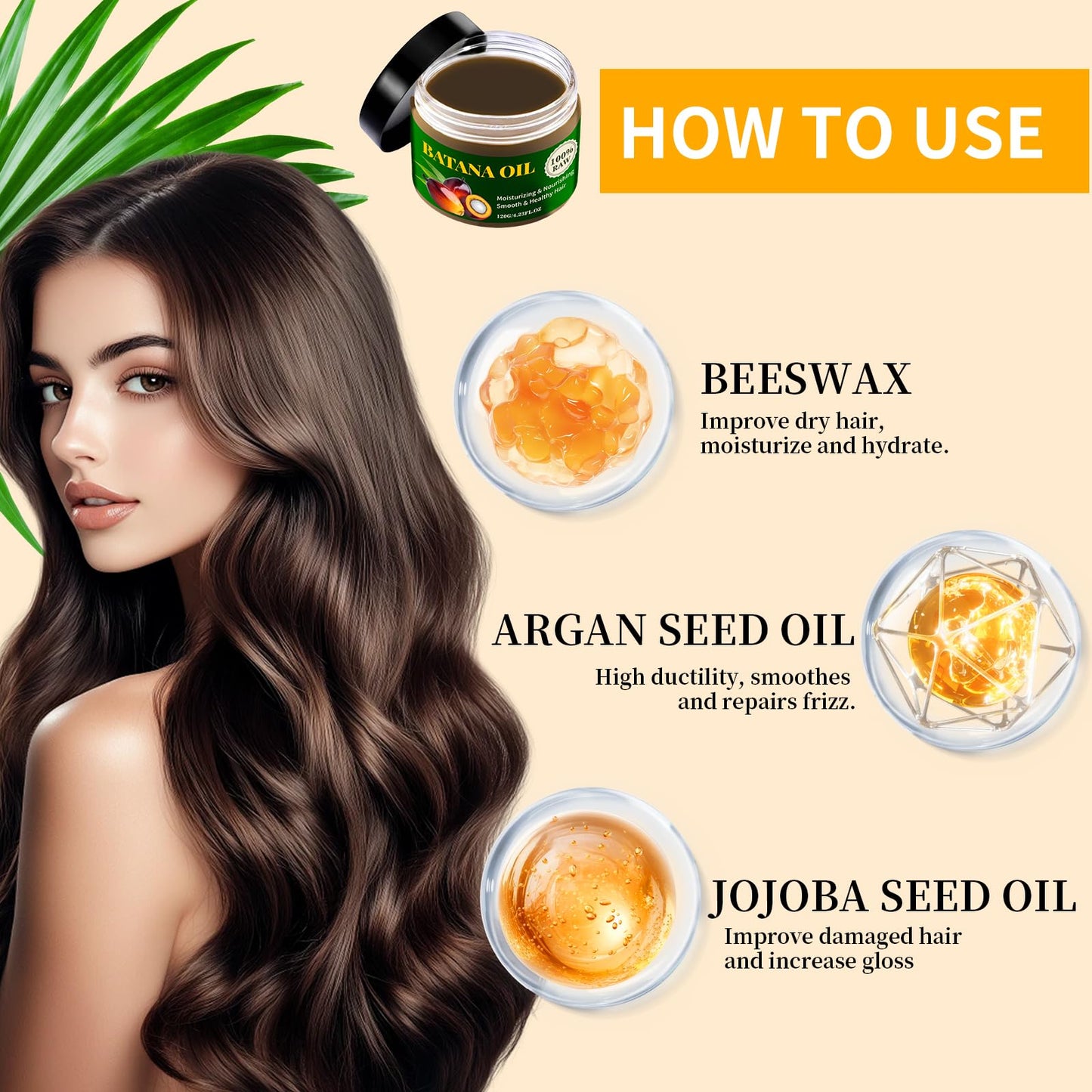 YAFUSIPE Batana Oil Paste For Hair Growth Treatment, Dr. Sebi Cold Pressed Raw Unrefined 100% Natural Pure Batana Oils Hair Mask Prevent Hair Loss, Enhances Thickness for Women Men 4.23 Floz