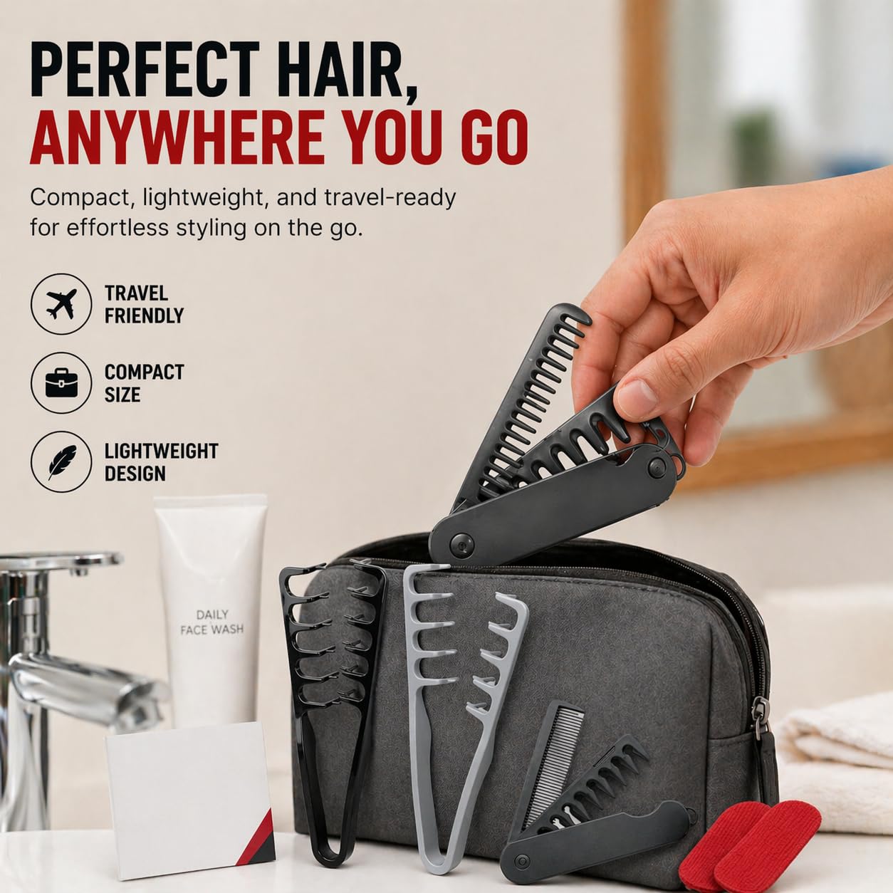 5-in-1 Texture Comb Set - Salon-Style Volumizing Hair Tool for Men & Women | Fluffy Texturizing Comb for Curly & Slick Back Hair