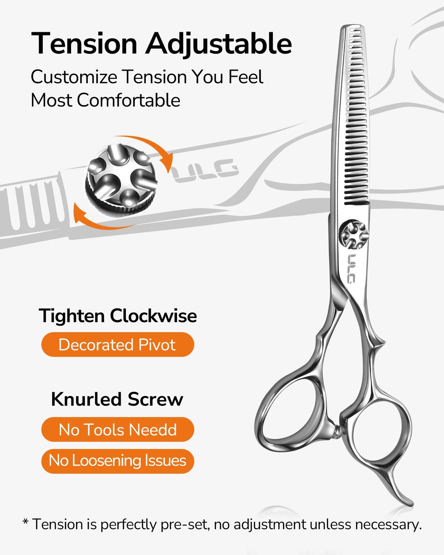 ULG Professional Hair Cutting & Thinning Scissors Set Japanese 440C Shears