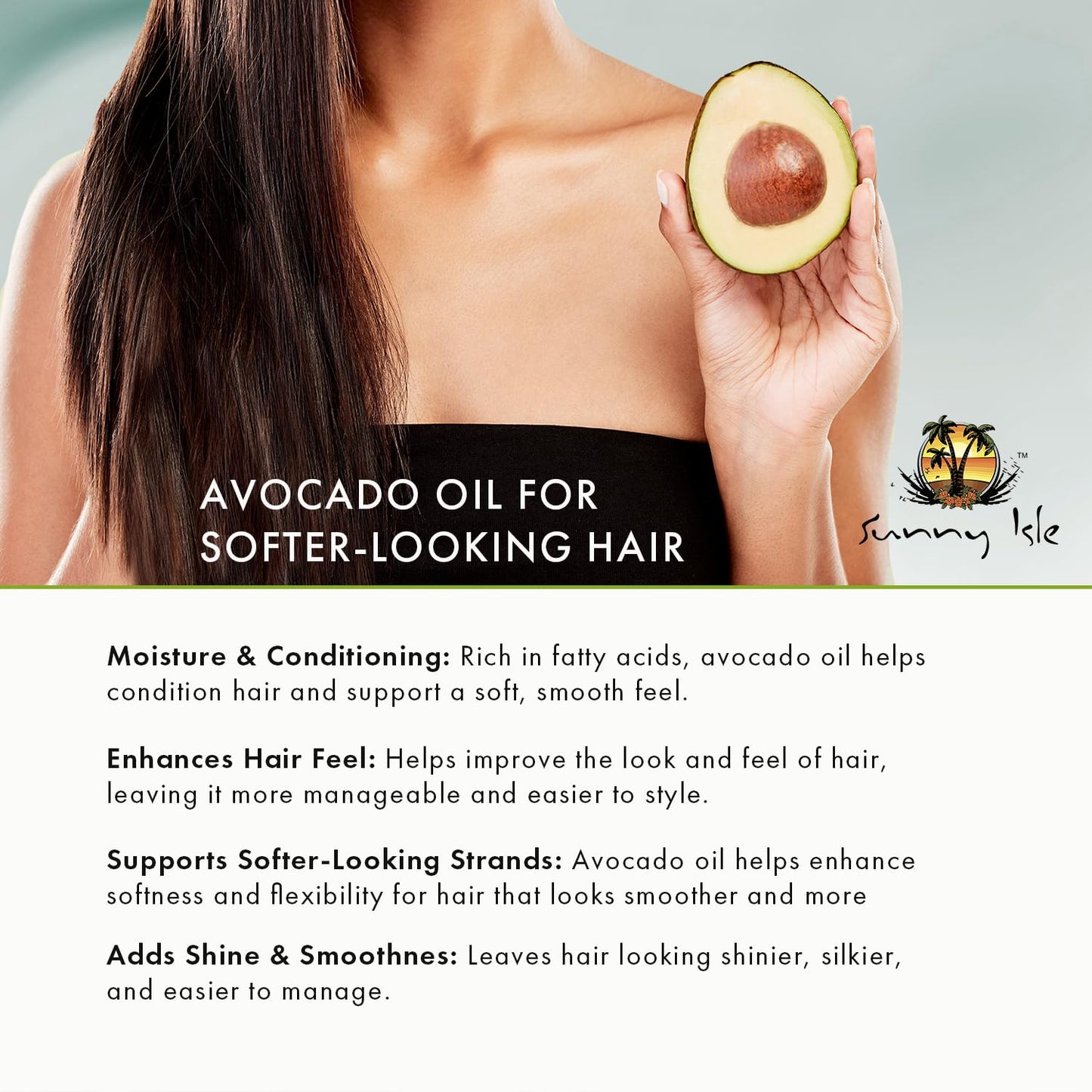 Sunny Isle Avocado & Collagen Hair Masque - Nourishing, Hydrating, Jamaican Black Castor Oil - 16oz