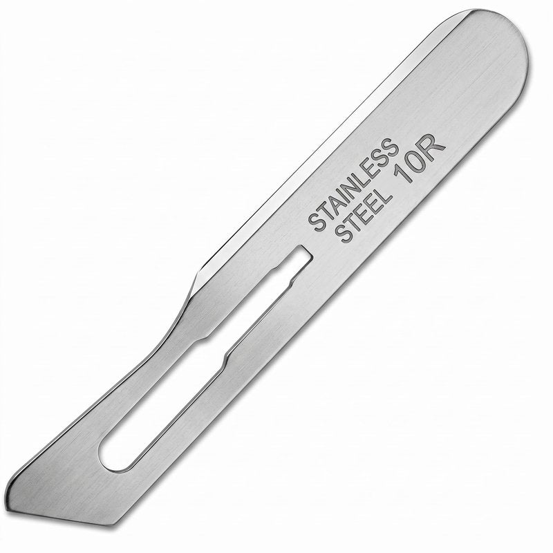 Stainless Steel 10R Dermaplane Blades Pack of 100-10R Blades Dermaplaning Individually Wrapped Disposable by Mymed