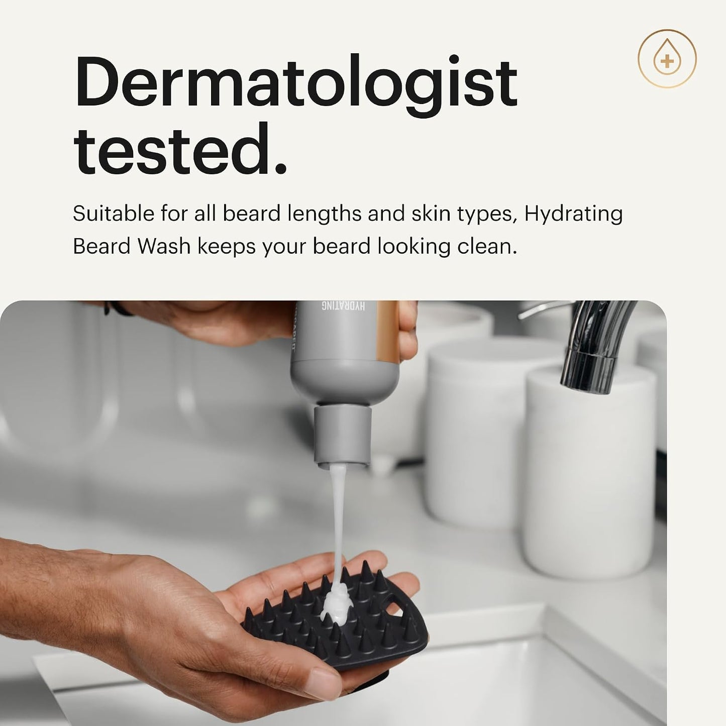 Hydrating Beard Wash - Daily Facial Hair Cleanser with Ceramides & Avocado Oil | Gentle Exfoliating Wash, 6 fl. oz.