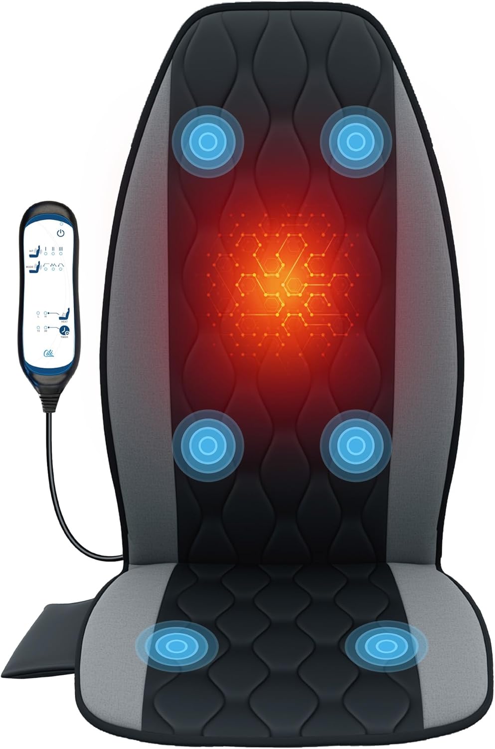 Massage Chair Pad - Back Massager with Heat & 10 Vibration Motors | Relaxation Cushion for Home & Office Use