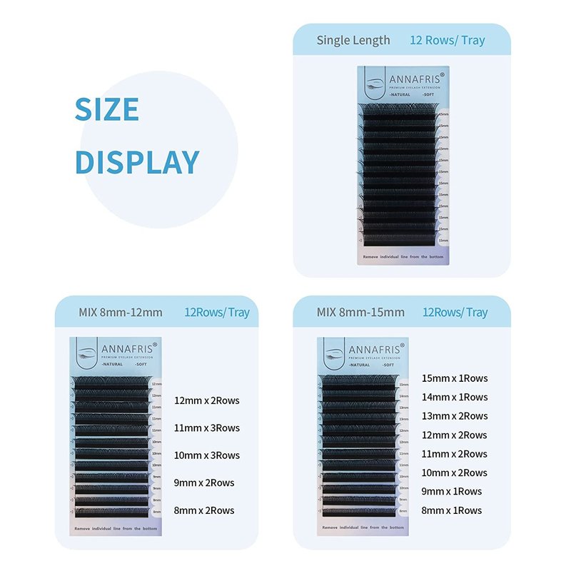 ANNAFRIS 4D YY Shape Eyelash Extension Makeup Mesh Net Cross 2D Y Shape Premade Fans Lash Extension Hand Woven Natural Soft Light Mink False Lashes