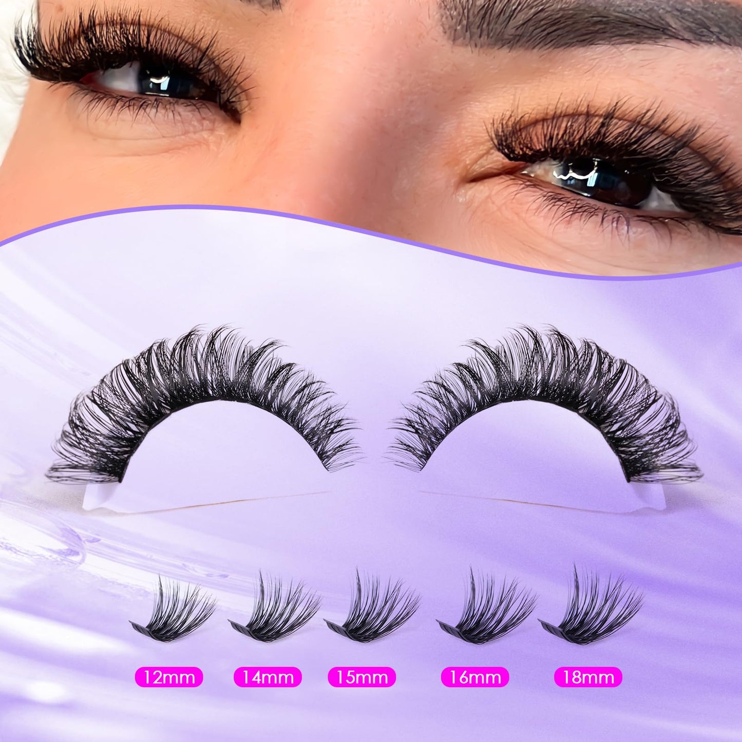 Ocean Pearl Lash Clusters 320PCS 12-20MM 30D+40D+80D+100D Lash Extension Kit Lashes Clusters Eyelashes Cluster Eyelash Extensions Thick Individual Lashes Kit with Lash bond&seal&remover&tweezer-4