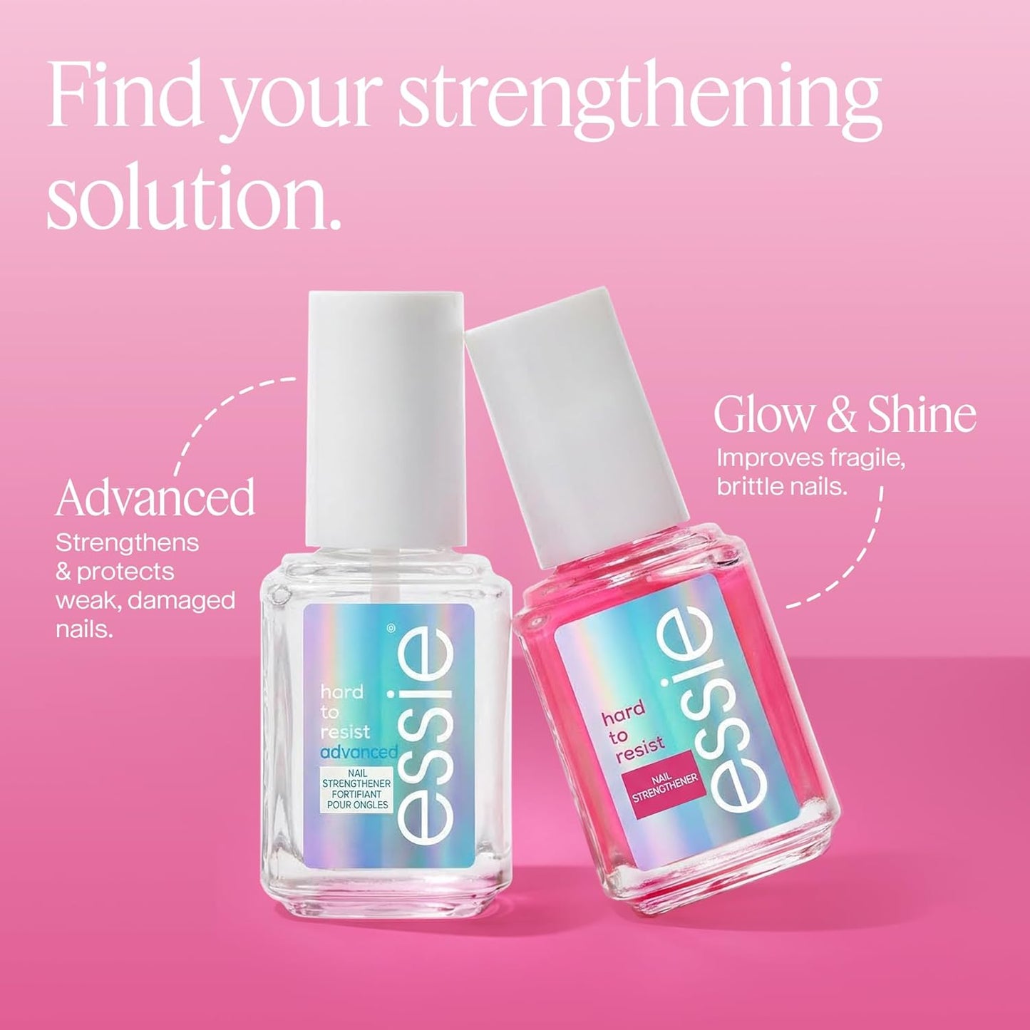 Essie Nail Strengthener - 8-Free Vegan Formula for Healthy Nails | Pink Tint, 0.46 Fl Oz